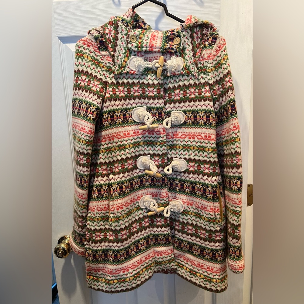 Anthropologie Sparrow
Lambswool Jacket Multicolor Wool Knit Size  XS
